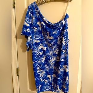 TRINA Turk beach tunic dress coverup NWOT BASQUE SWIM DRESS Sz M one shoulder